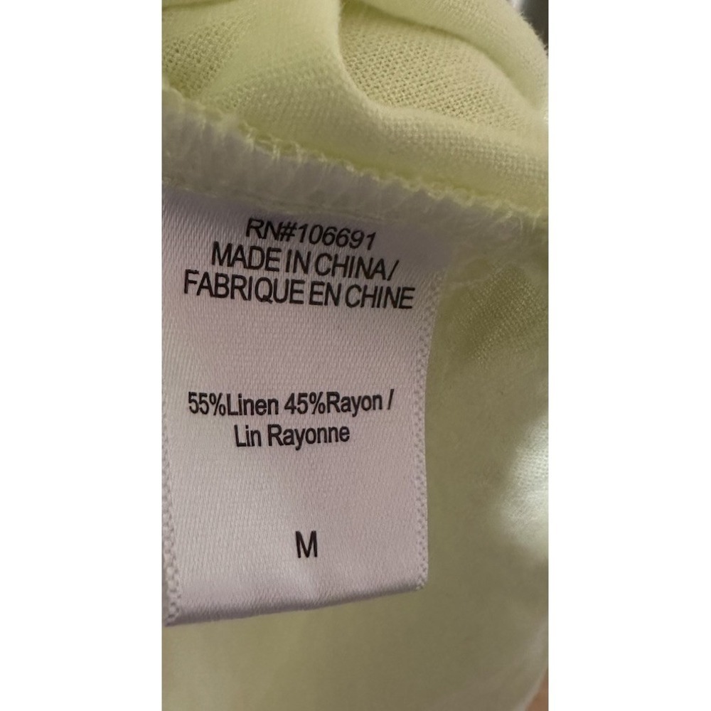 NWT Linen/Rayon Young Fabulous & Broke Lime Yellow Button Down Tunic Dress Sz M - Picture 7 of 7